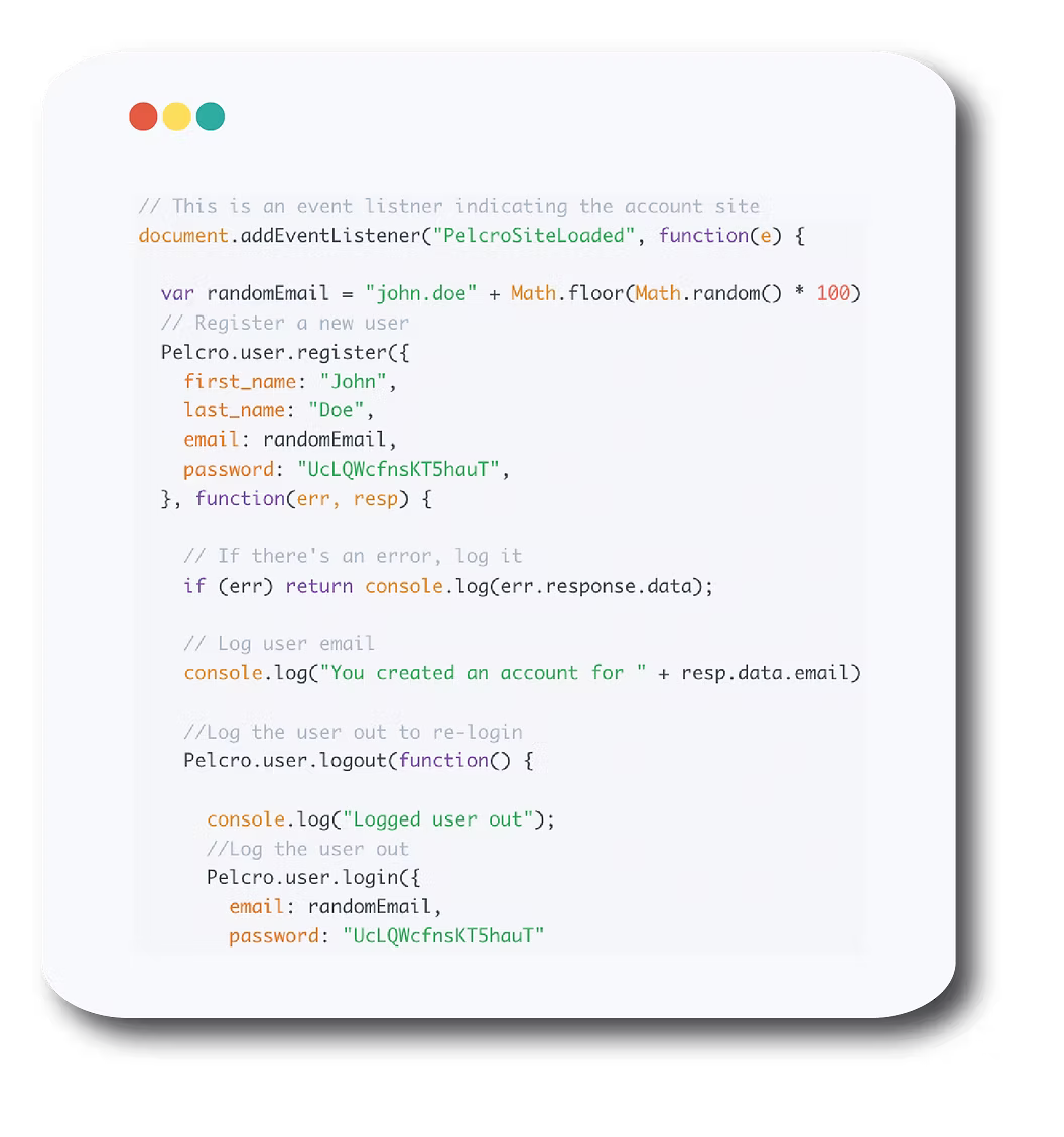 Authentication API code example