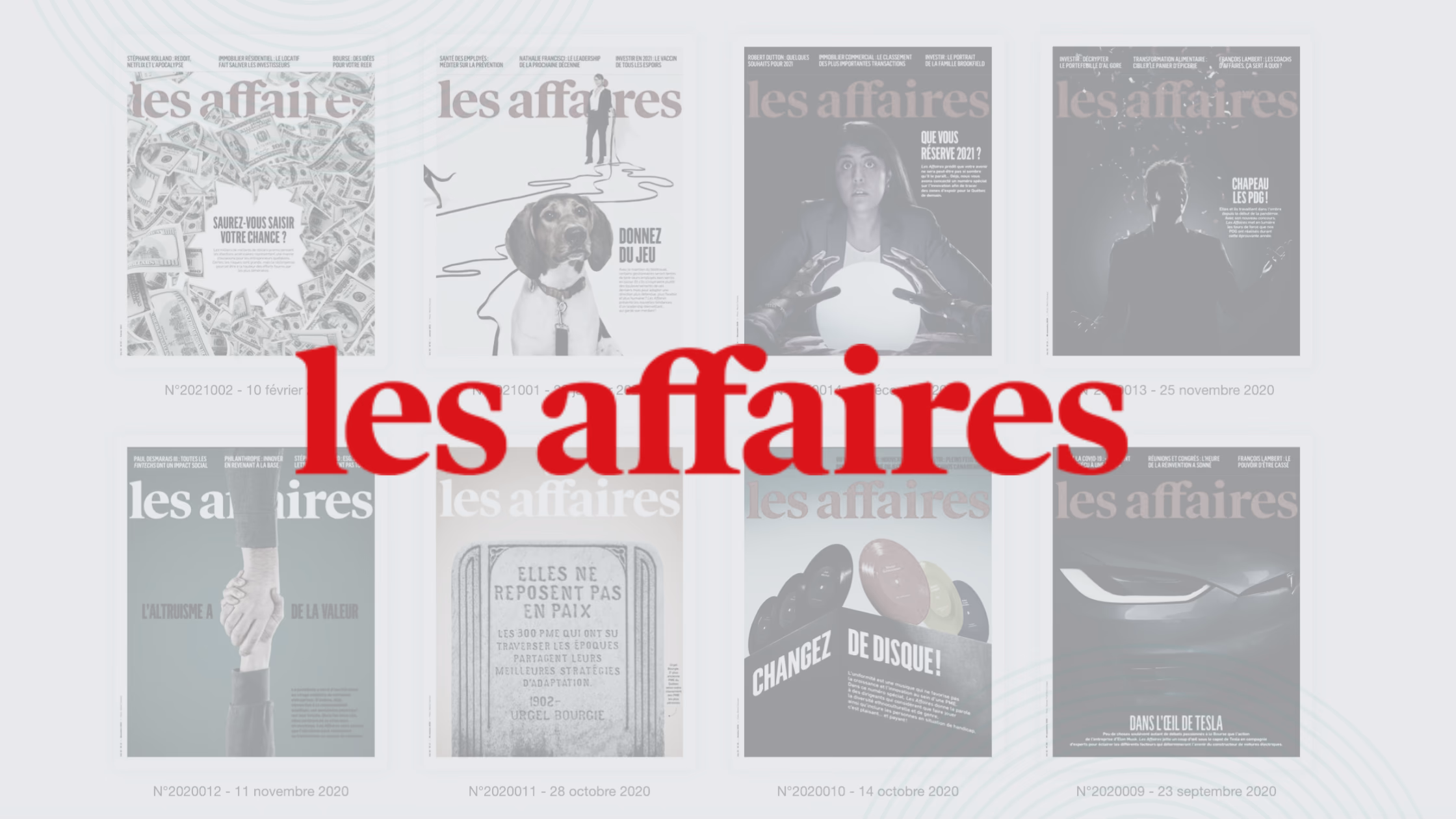 Les Affaires magazine covers