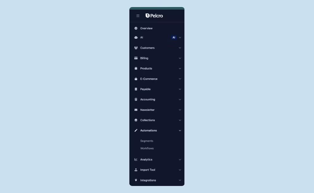 Reorganized platform navigation sidebar