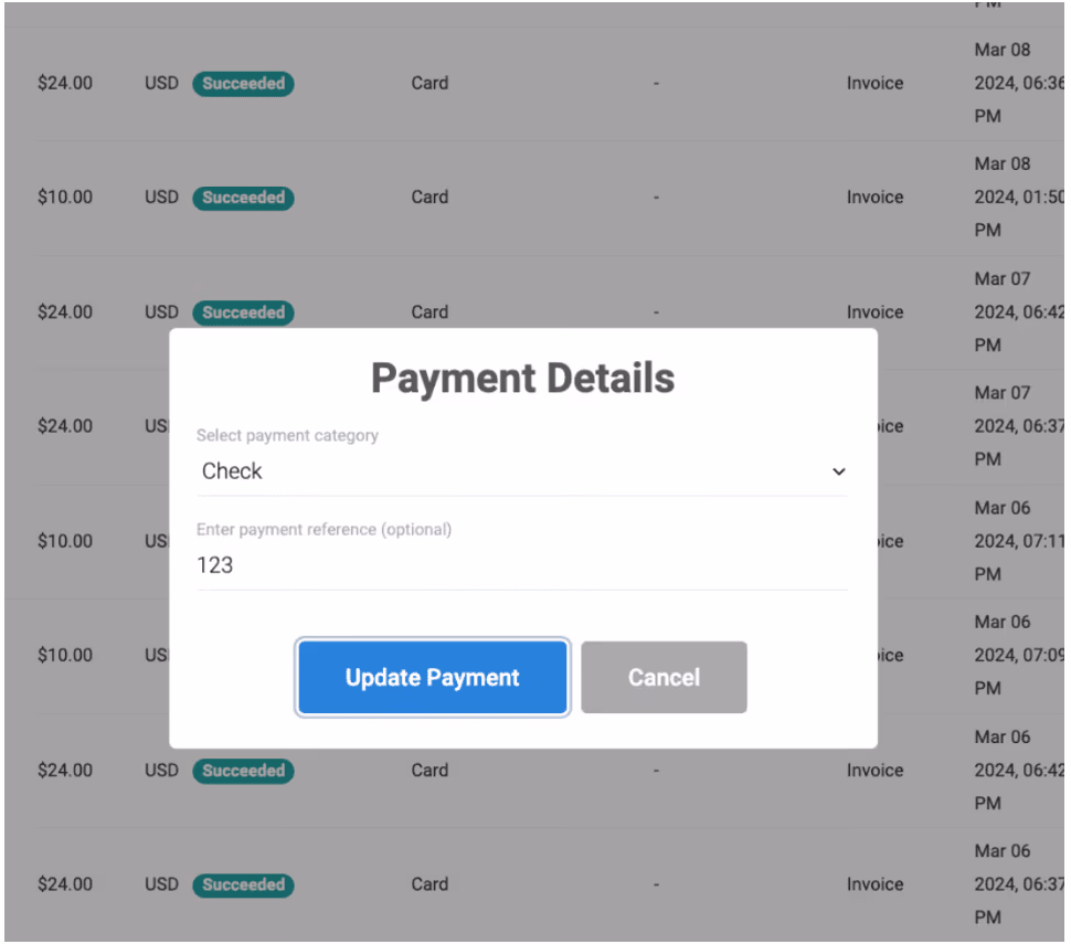 Enhancement for payment details